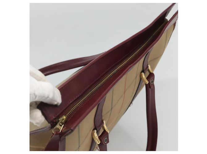 Autre Marque Borsa Tote Burberrys Nova Check in tela beige oro Auth sw663 D'oro - vista 6