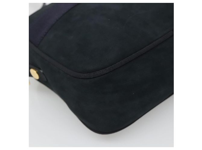 Borsa a Spalla Vala in Camoscio Blu Navy e Oro Auth gh061 di Salvatore Ferragamo D'oro - vista 14