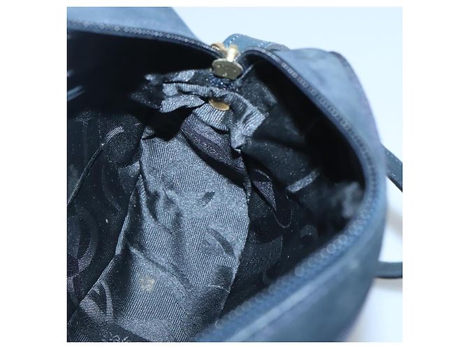 Borsa a Spalla Vala in Camoscio Blu Navy e Oro Auth gh061 di Salvatore Ferragamo D'oro - vista 18