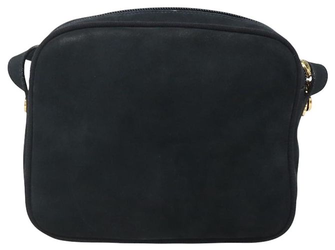Borsa a Spalla Vala in Camoscio Blu Navy e Oro Auth gh061 di Salvatore Ferragamo D'oro - vista 2