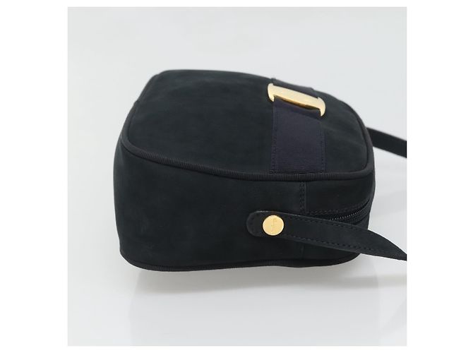 Borsa a Spalla Vala in Camoscio Blu Navy e Oro Auth gh061 di Salvatore Ferragamo D'oro - vista 3