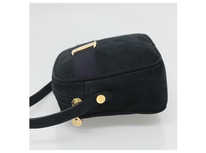 Borsa a Spalla Vala in Camoscio Blu Navy e Oro Auth gh061 di Salvatore Ferragamo D'oro - vista 4