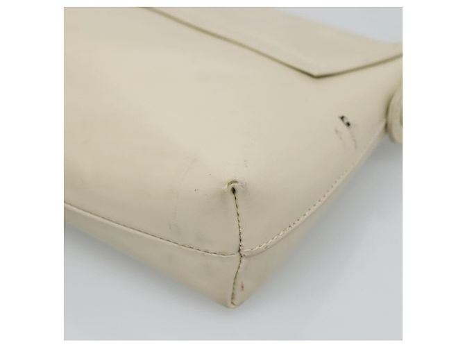 LOEWE Pouch Pelle Bianca Auth bs25555 Bianco - vista 7