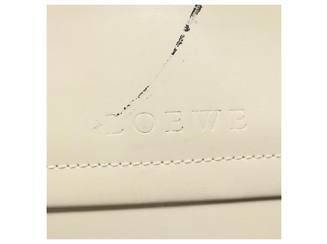 LOEWE Pouch Pelle Bianca Auth bs25555 Bianco - vista 9