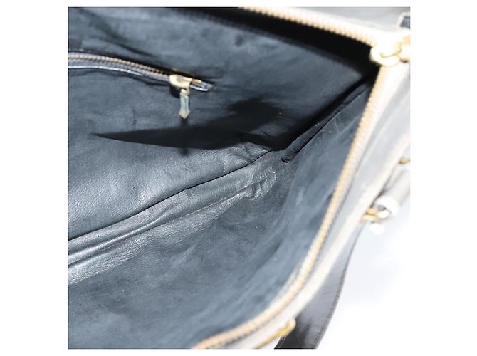 Céline Borsa a mano CELINE in pelle scamosciata grigia e oro Auth BA2092 Marrone D'oro - vista 18