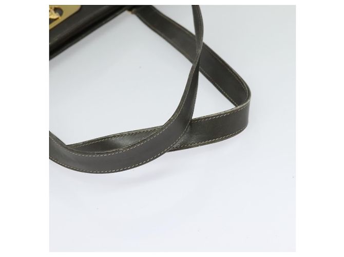 Céline Borsa a mano CELINE in pelle scamosciata grigia e oro Auth BA2092 Marrone D'oro - vista 7