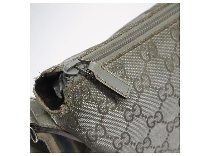 Borsa a Spalla GG Canvas Gucci Argento 145857 Auth ki5740 - vista 10