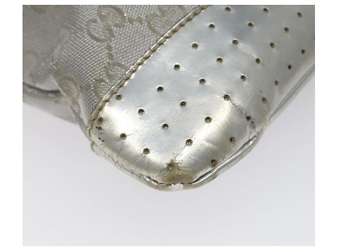 Borsa a Spalla GG Canvas Gucci Argento 145857 Auth ki5740 - vista 14