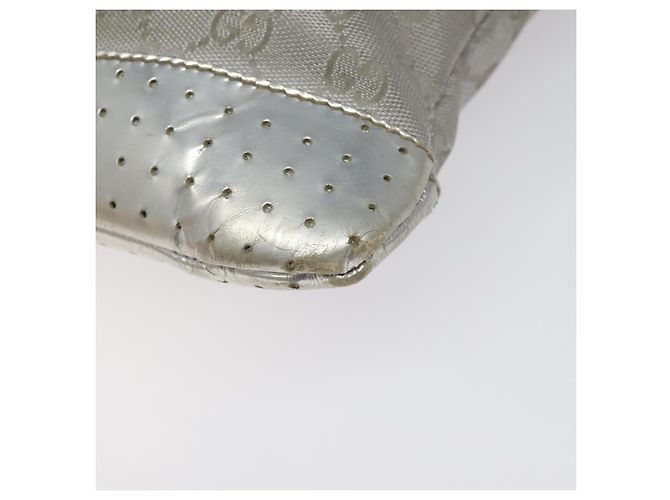 Borsa a Spalla GG Canvas Gucci Argento 145857 Auth ki5740 - vista 15
