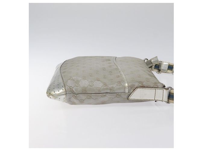 Borsa a Spalla GG Canvas Gucci Argento 145857 Auth ki5740 - vista 3