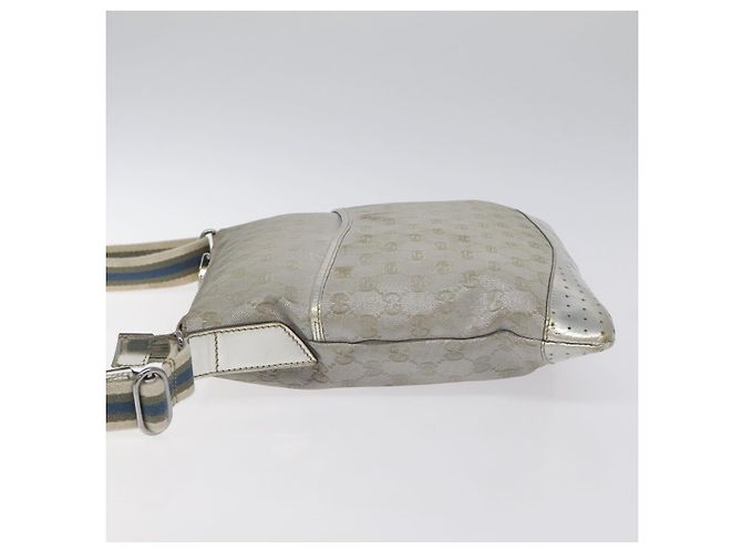 Borsa a Spalla GG Canvas Gucci Argento 145857 Auth ki5740 - vista 4