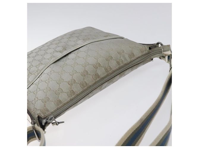 Borsa a Spalla GG Canvas Gucci Argento 145857 Auth ki5740 - vista 6