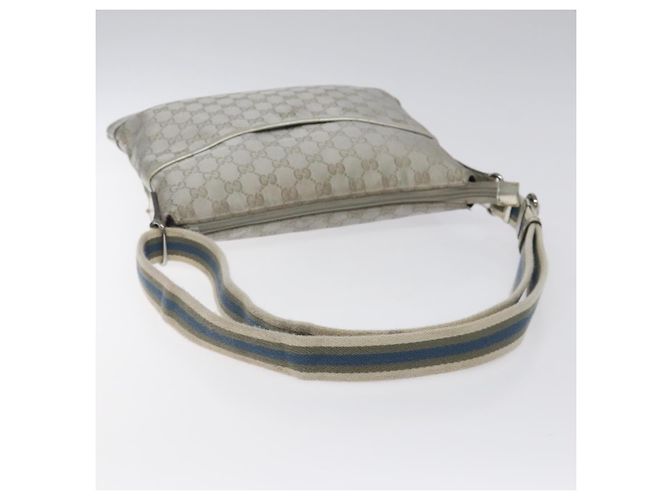 Borsa a Spalla GG Canvas Gucci Argento 145857 Auth ki5740 - vista 7