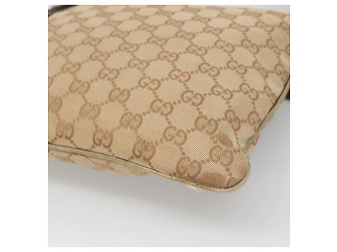 Borsa a Spalla GUCCI GG Canvas Sherry Line Beige Nero 144388 Auth 123961 - vista 15