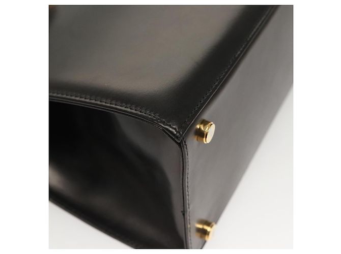 Borsa a mano in pelle Vala 2 vie nera e oro di Salvatore Ferragamo Auth gh079 Nero D'oro - vista 16
