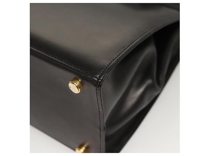 Borsa a mano in pelle Vala 2 vie nera e oro di Salvatore Ferragamo Auth gh079 Nero D'oro - vista 17