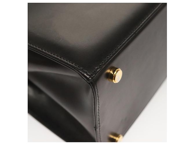 Borsa a mano in pelle Vala 2 vie nera e oro di Salvatore Ferragamo Auth gh079 Nero D'oro - vista 18