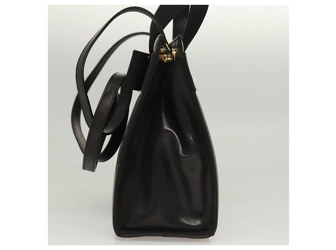 Borsa a mano in pelle Vala 2 vie nera e oro di Salvatore Ferragamo Auth gh079 Nero D'oro - vista 3