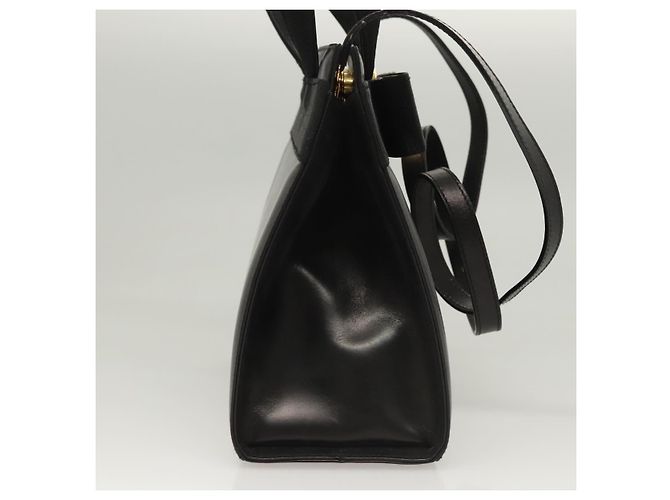 Borsa a mano in pelle Vala 2 vie nera e oro di Salvatore Ferragamo Auth gh079 Nero D'oro - vista 4