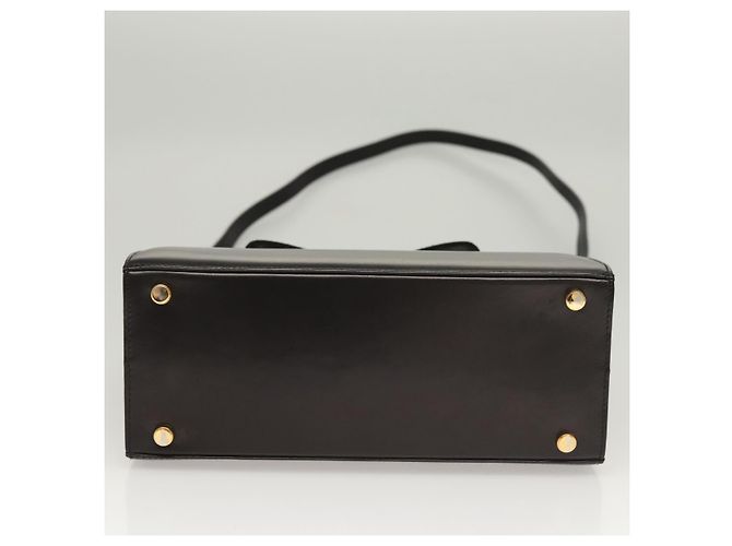 Borsa a mano in pelle Vala 2 vie nera e oro di Salvatore Ferragamo Auth gh079 Nero D'oro - vista 5