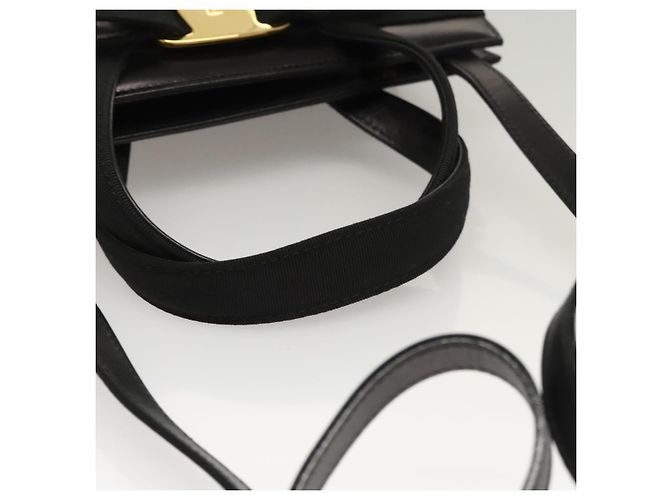 Borsa a mano in pelle Vala 2 vie nera e oro di Salvatore Ferragamo Auth gh079 Nero D'oro - vista 7