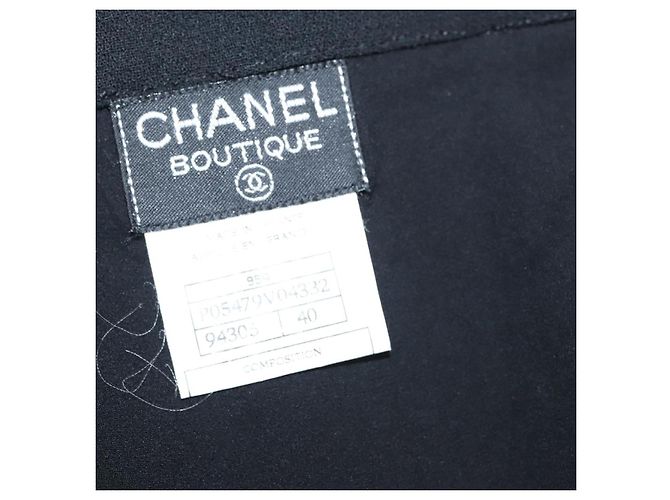 Falda CHANEL de lana negra CC Auth am8344 Negro - vista 10