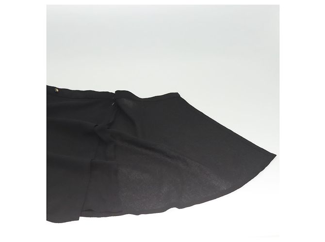 Falda CHANEL de lana negra CC Auth am8344 Negro - vista 7
