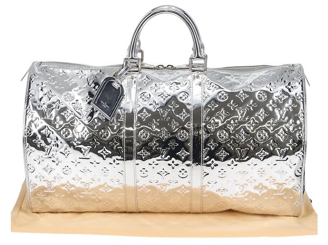 LOUIS VUITTON Monogram Miroir Keepall 55 Borsa Argento M95275 Auth yk18156SM - vista 12