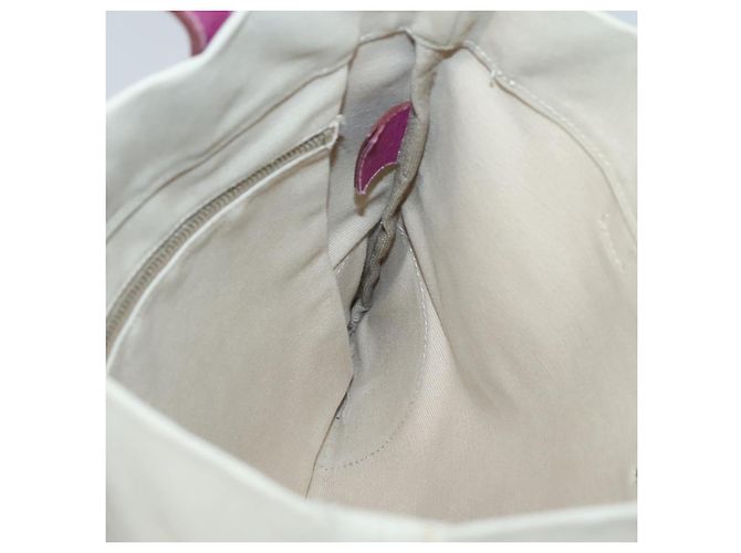 PRADA Borsa a Mano Tela Pelle Beige Viola Argento Auth am8322 Porpora - vista 18