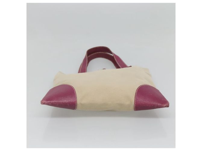 PRADA Borsa a Mano Tela Pelle Beige Viola Argento Auth am8322 Porpora - vista 5