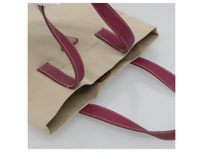 PRADA Borsa a Mano Tela Pelle Beige Viola Argento Auth am8322 Porpora - vista 6