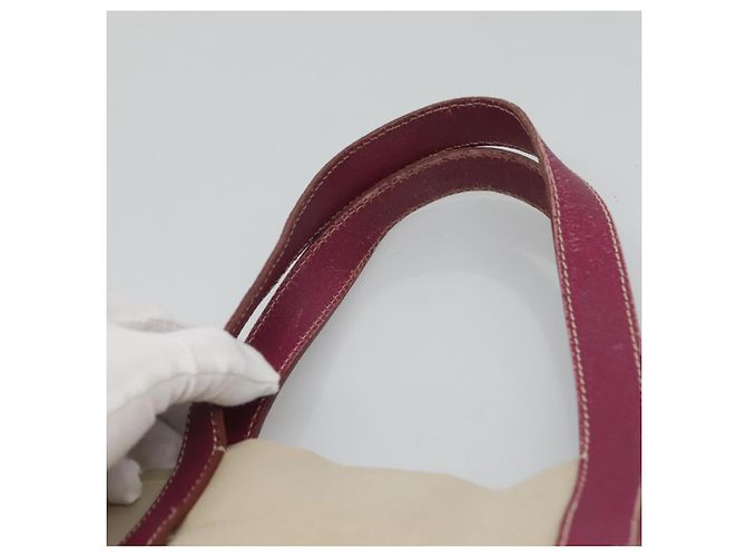 PRADA Borsa a Mano Tela Pelle Beige Viola Argento Auth am8322 Porpora - vista 8