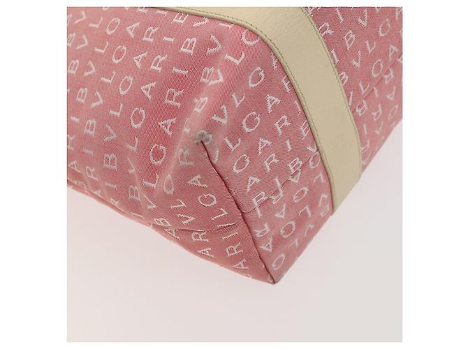 Bulgari Borsa Tote BVLGARI Logo Mania in tela rosa argento Auth 121657 - vista 14