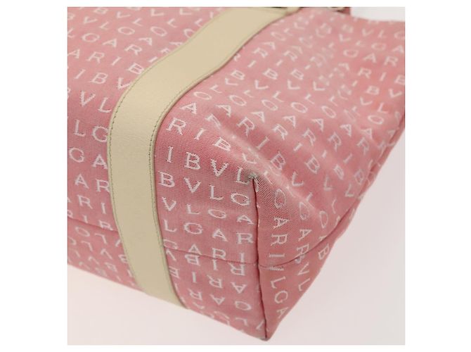 Bulgari Borsa Tote BVLGARI Logo Mania in tela rosa argento Auth 121657 - vista 15