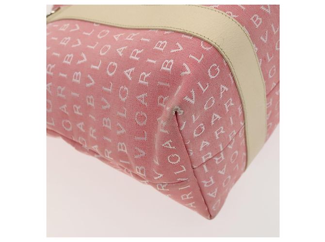 Bulgari Borsa Tote BVLGARI Logo Mania in tela rosa argento Auth 121657 - vista 16