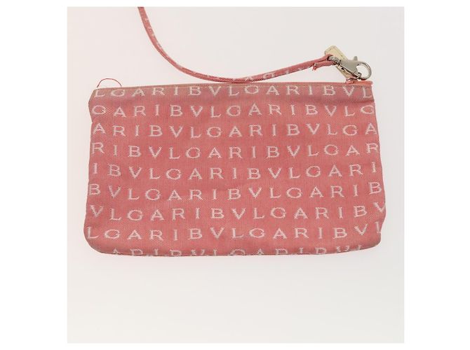 Bulgari Borsa Tote BVLGARI Logo Mania in tela rosa argento Auth 121657 - vista 21