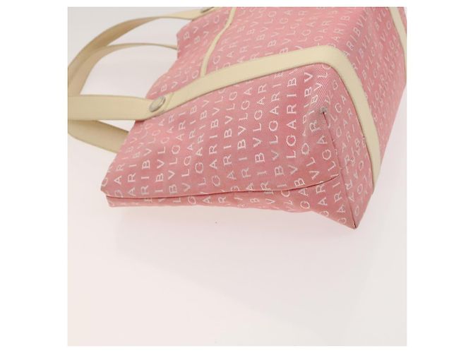 Bulgari Borsa Tote BVLGARI Logo Mania in tela rosa argento Auth 121657 - vista 4