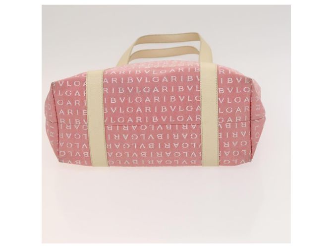 Bulgari Borsa Tote BVLGARI Logo Mania in tela rosa argento Auth 121657 - vista 5