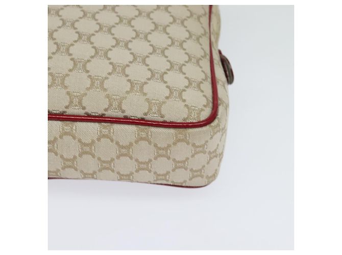 Céline Borsa a Spalla in Tela Macadam CELINE Beige Oro Auth 123145 D'oro - vista 14