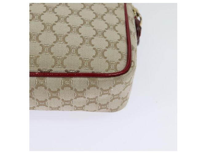 Céline Borsa a Spalla in Tela Macadam CELINE Beige Oro Auth 123145 D'oro - vista 16