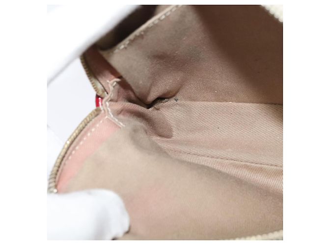 Céline Borsa a Spalla in Tela Macadam CELINE Beige Oro Auth 123145 D'oro - vista 19
