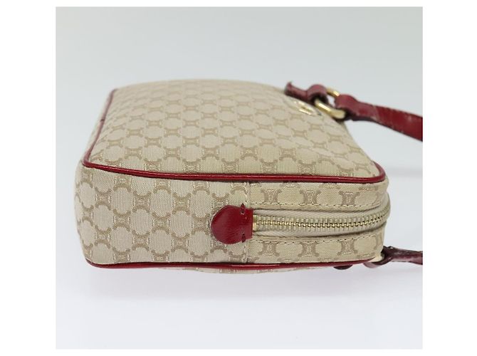 Céline Borsa a Spalla in Tela Macadam CELINE Beige Oro Auth 123145 D'oro - vista 4