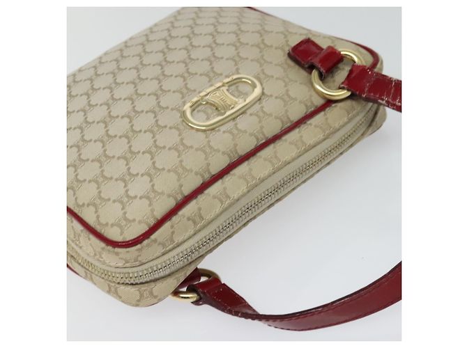 Céline Borsa a Spalla in Tela Macadam CELINE Beige Oro Auth 123145 D'oro - vista 6