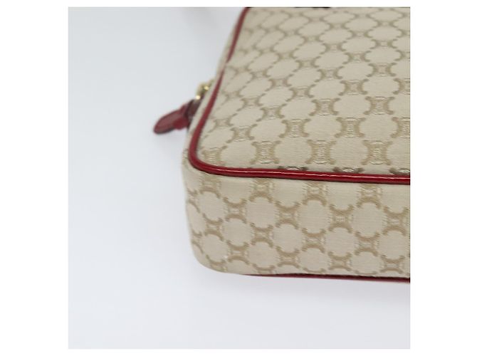 Céline Borsa a Spalla in Tela Macadam CELINE Beige Oro Auth 123145 D'oro - vista 9