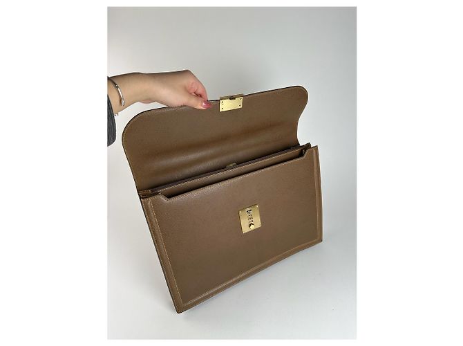 Valigetta in pelle vintage Gucci marrone - vista 6