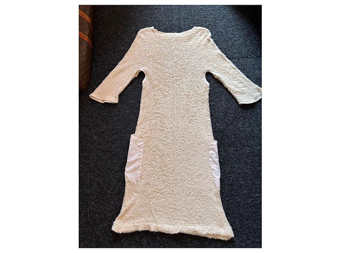 Autre Marque Vestido Guy Paulin Collector Eggshell Lino y Algodón Blanco roto - vista 16
