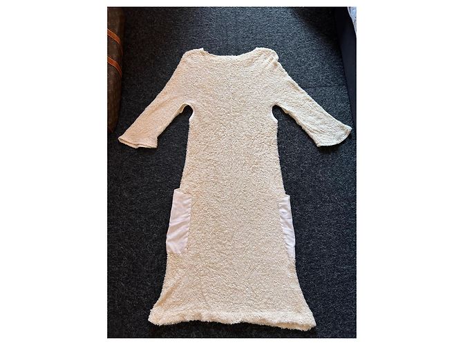 Autre Marque Vestido Guy Paulin Collector Eggshell Lino y Algodón Blanco roto - vista 17