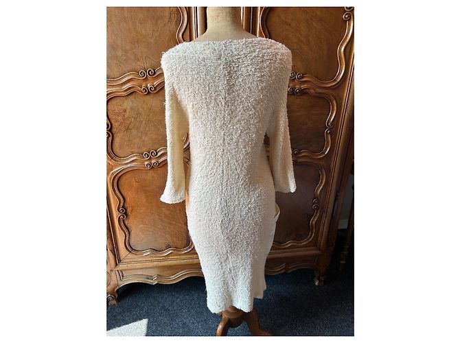 Autre Marque Vestido Guy Paulin Collector Eggshell Lino y Algodón Blanco roto - vista 3