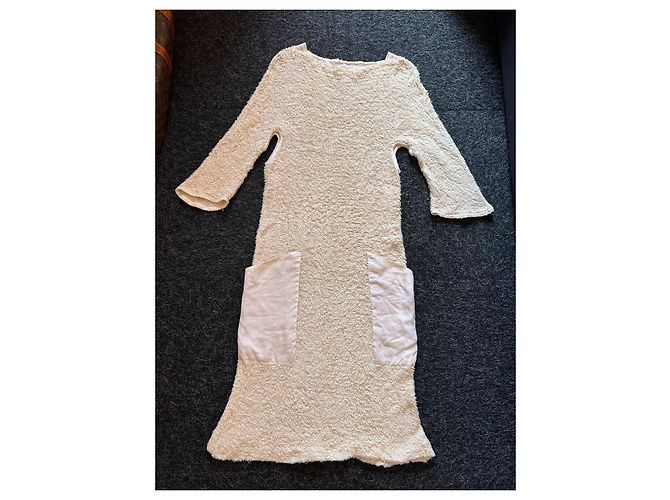 Autre Marque Vestido Guy Paulin Collector Eggshell Lino y Algodón Blanco roto - vista 9