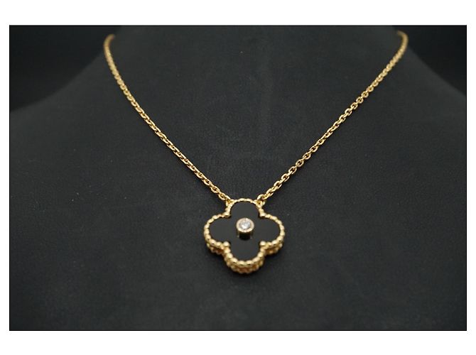 Van Cleef & Arpels Pendente festivo Vintage Alhambra 2023 - Collana in oro rosa e ossidiana - vista 2
